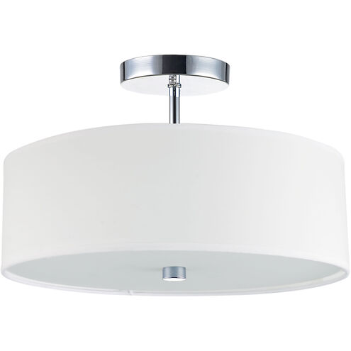 Everly 3 Light 14.25 inch Polished Chrome with White Semi-Flush Mount Ceiling Light