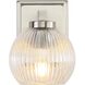 Elliott 1 Light 7.25 inch Pewter Vanity Light Wall Light in Ribbed Clear
