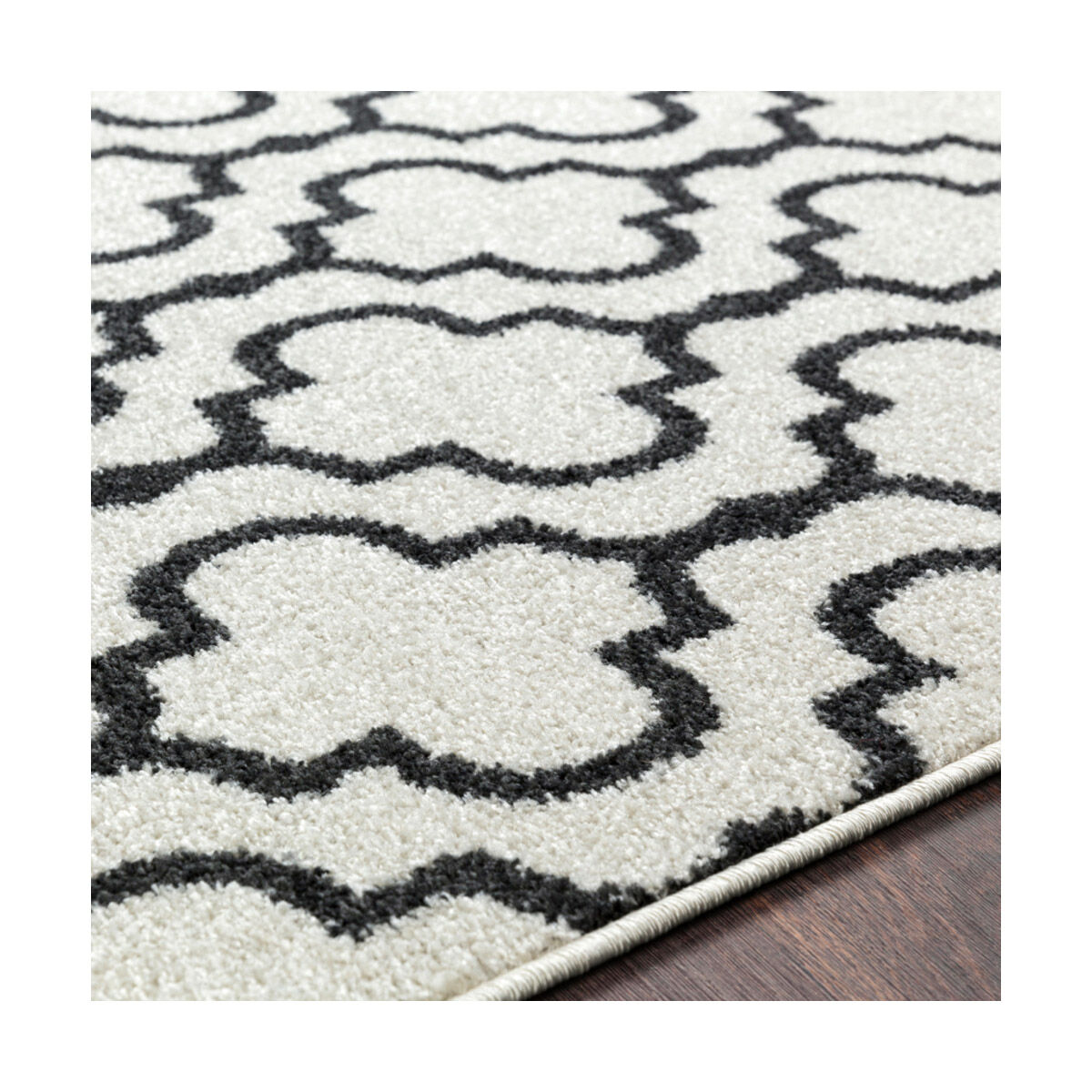 Seville 35 X 24 inch Black/White Rugs, Rectangle