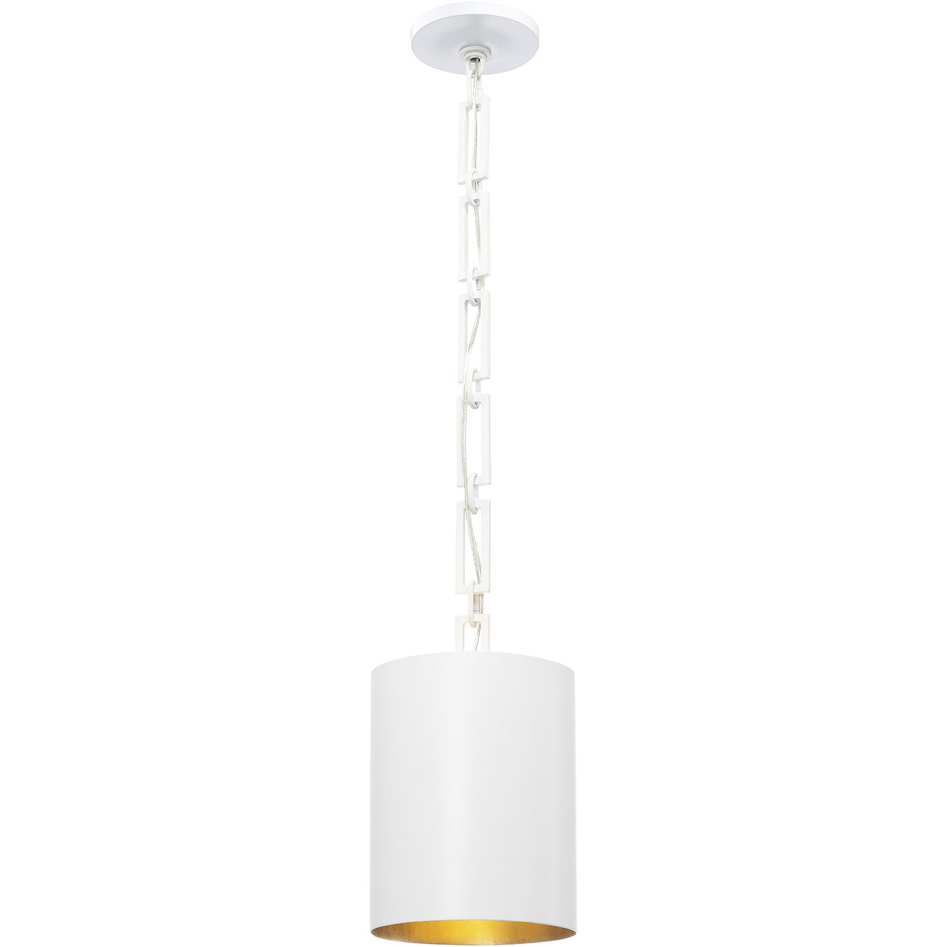 Alston 1 Light 8 inch Matte White/Antique Gold Mini Pendant Ceiling Light in Matte White and Antique Gold