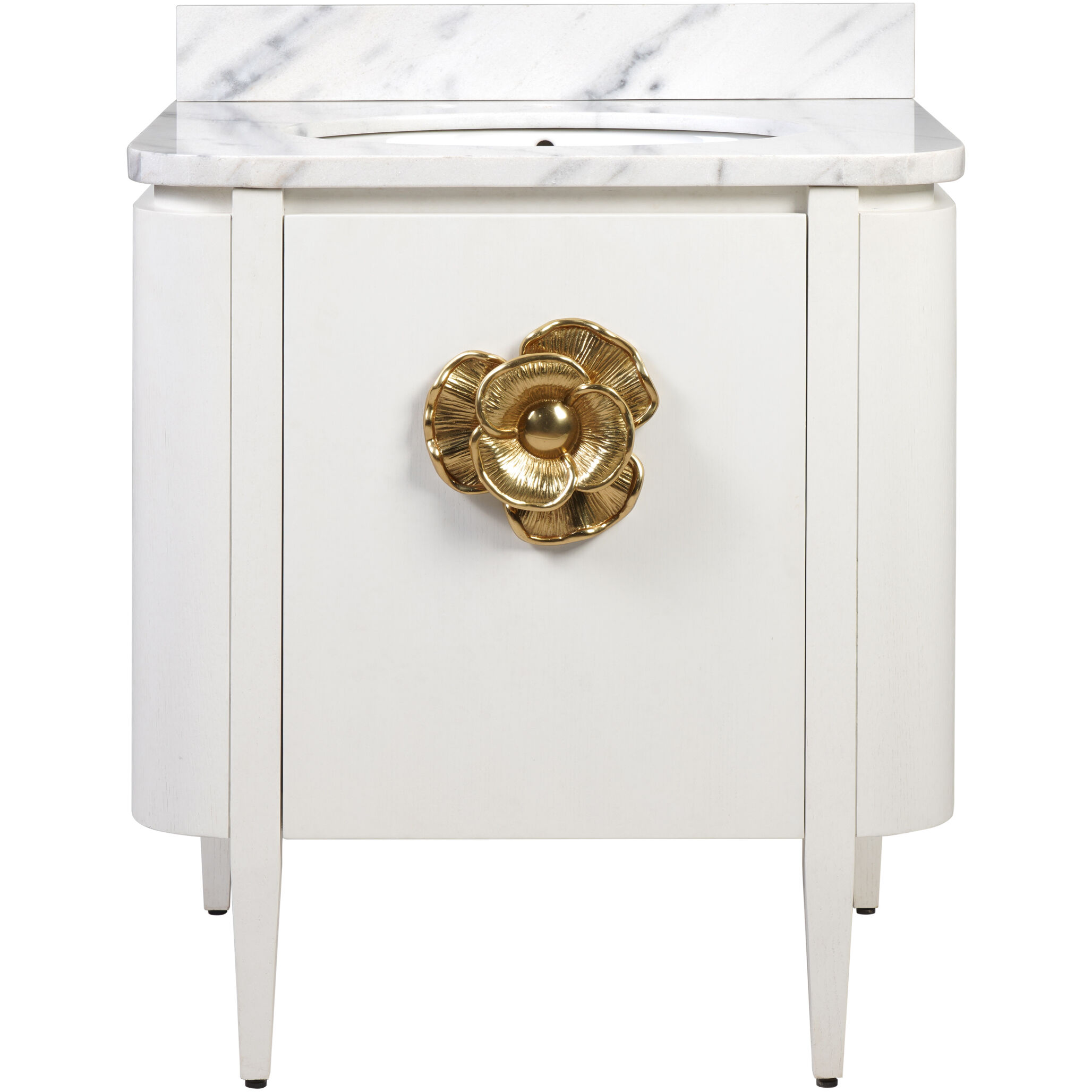 Briallen 30 X 34.25 inch Cerused White/Natural/White/Polished Brass Vanity with Undermount Sink