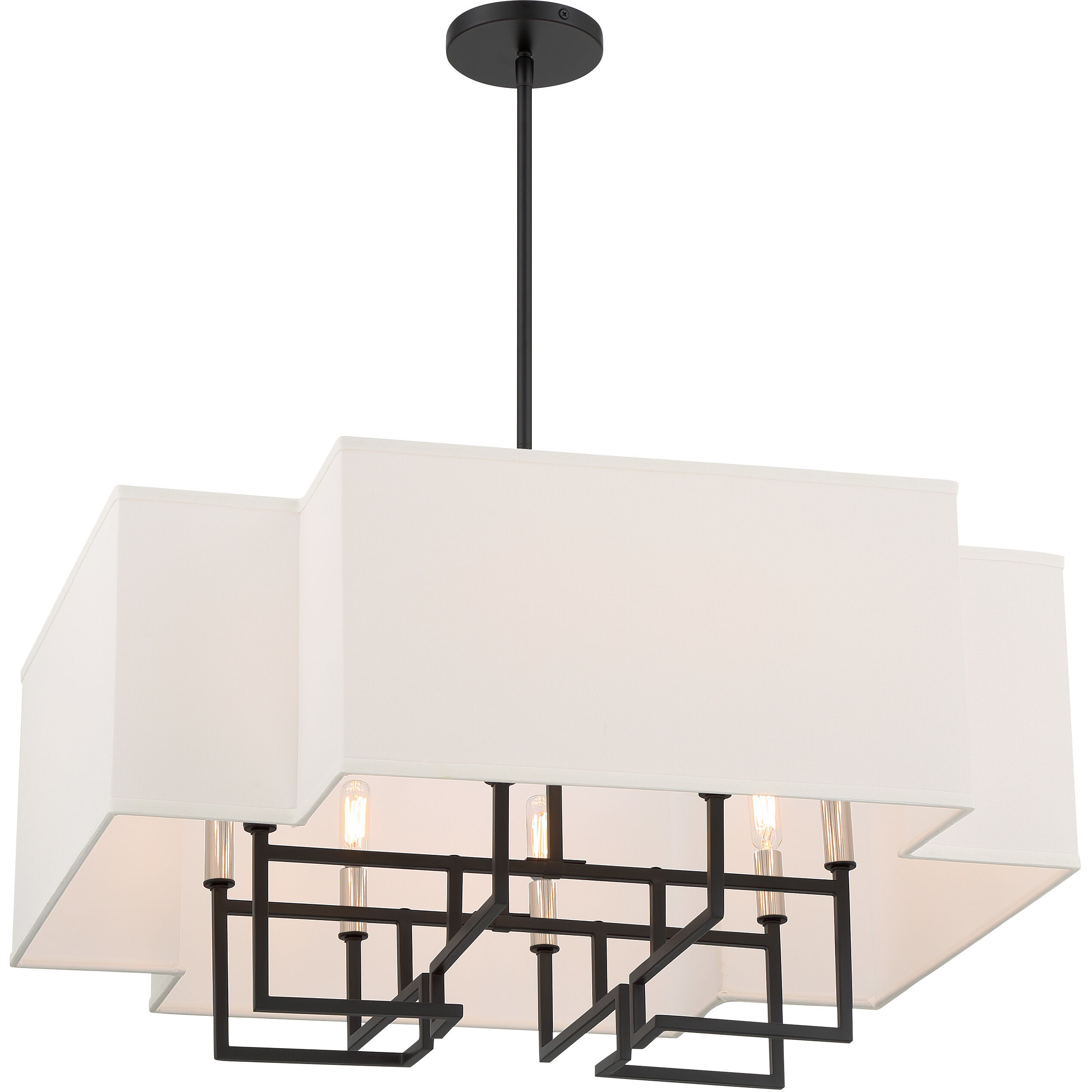 Upham Estates 8 Light 28 inch Coal /Polished Nickel Pendant Ceiling Light
