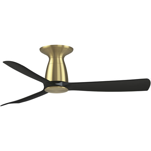 Kute 44 44 inch Brushed Satin Brass with Black Blades Indoor/Outdoor Ceiling Fan
