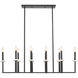 Gaultier 10 Light 44.75 inch Matte Black and Mondern Gold Linear Chandelier Ceiling Light in Matte Black and Modern Gold