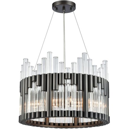 Throttle 6 Light 21 inch Dark Graphite with Clear Chandelier Ceiling Light