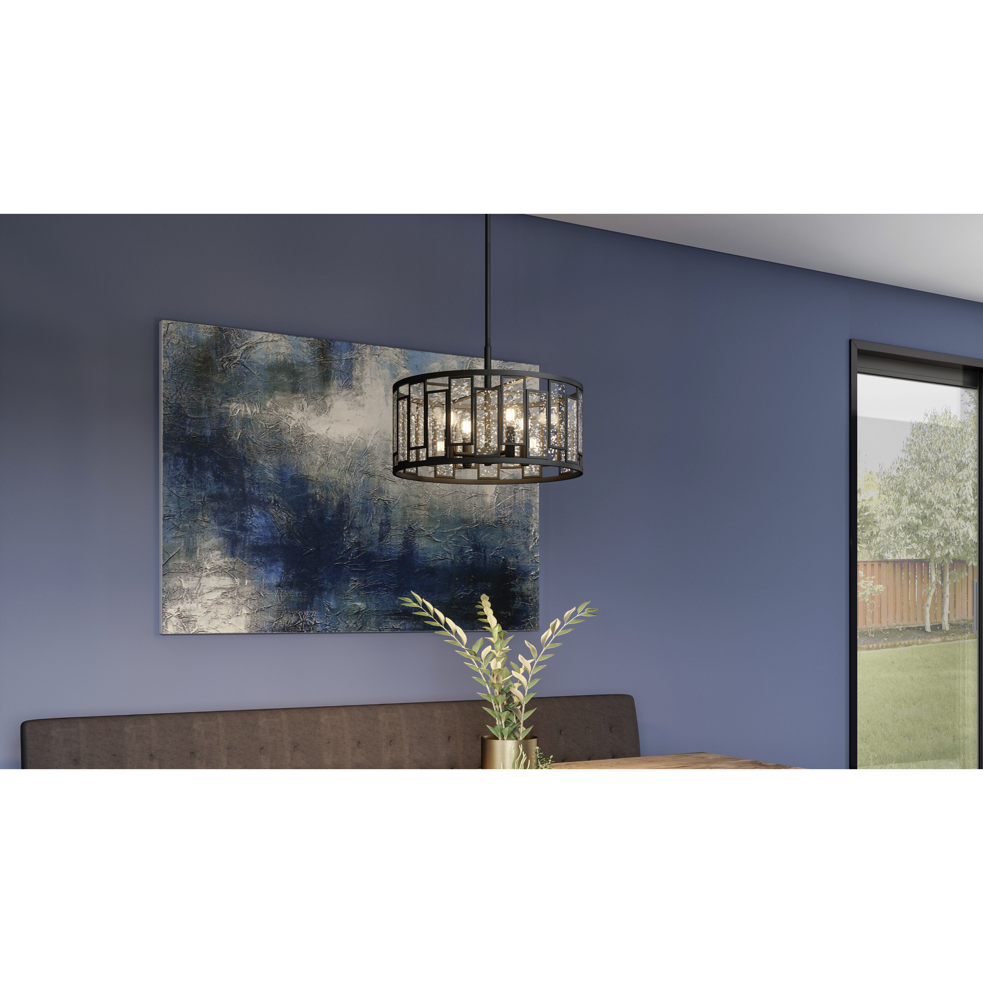 Bankston 4 Light 18 inch Matte Black Pendant Ceiling Light