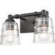 Pulsate 2 Light 13 inch Matte Black Vanity Light Wall Light