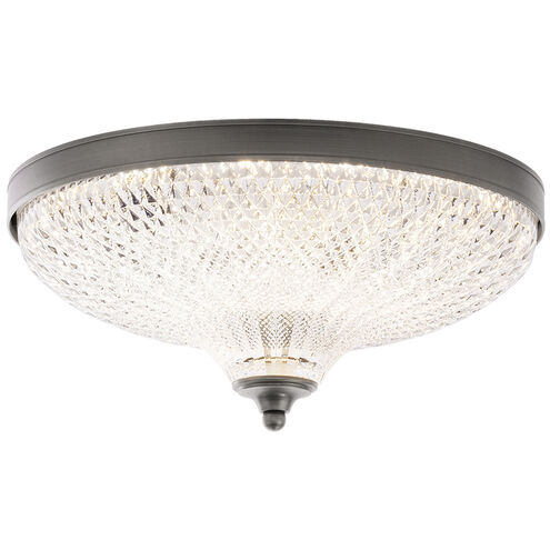Roma LED 12.13 inch Antique Nickel Flush Mount Ceiling Light, Schonbek Signature