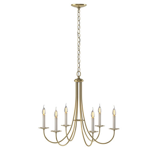 Simple Sweep 6 Light 26 inch Modern Brass Chandelier Ceiling Light