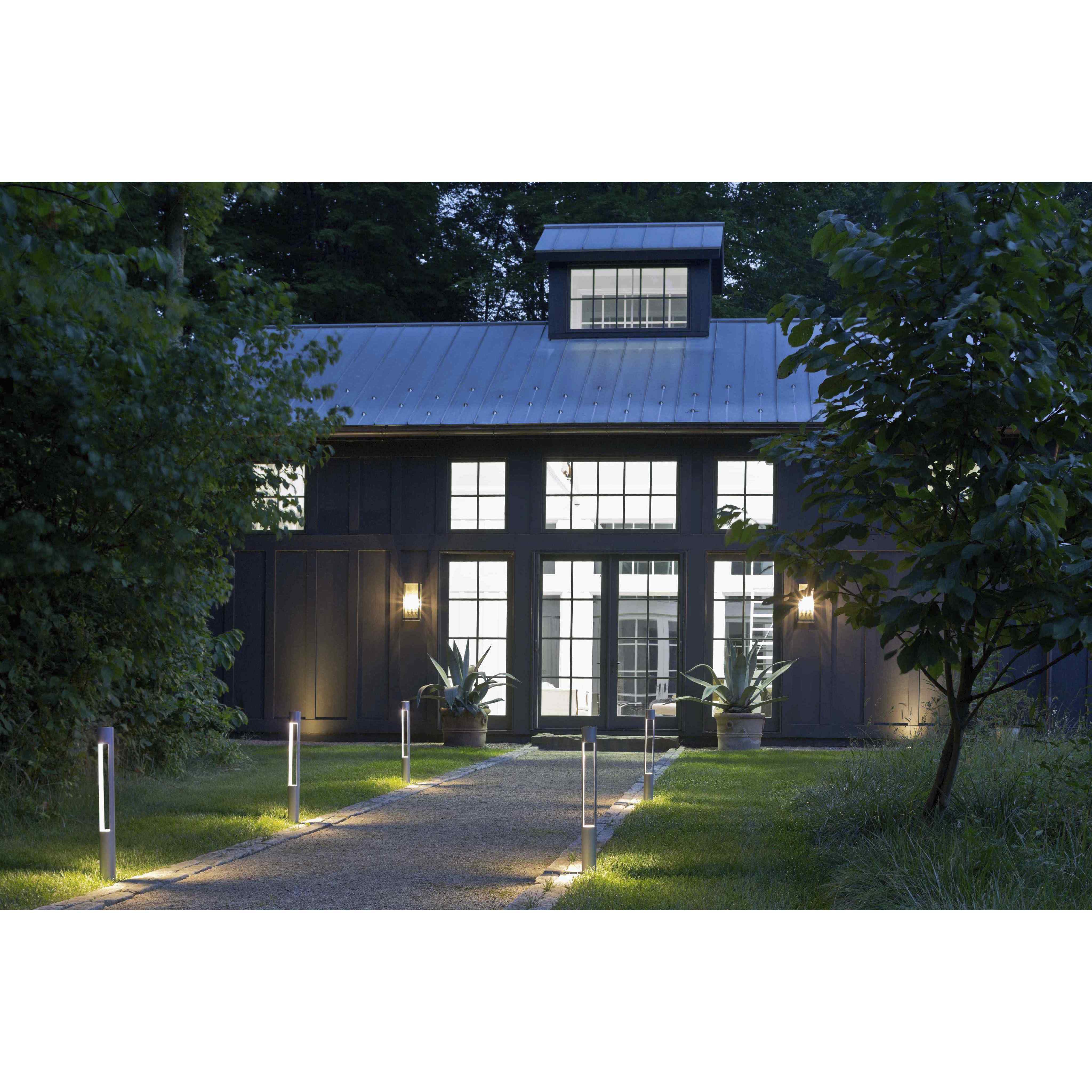 Sutcliffe LED 22 inch Aged Zinc with Antique Nickel Outdoor Wall Mount Lantern, Large