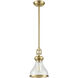 Rutherford 1 Light 8.5 inch Satin Brass Mini Pendant Ceiling Light