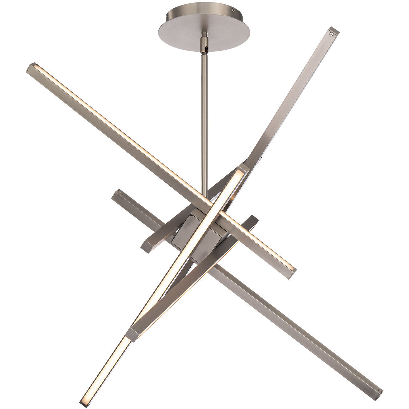 Parallax LED 28.75 inch Brushed Nickel Pendant Ceiling Light, dweLED