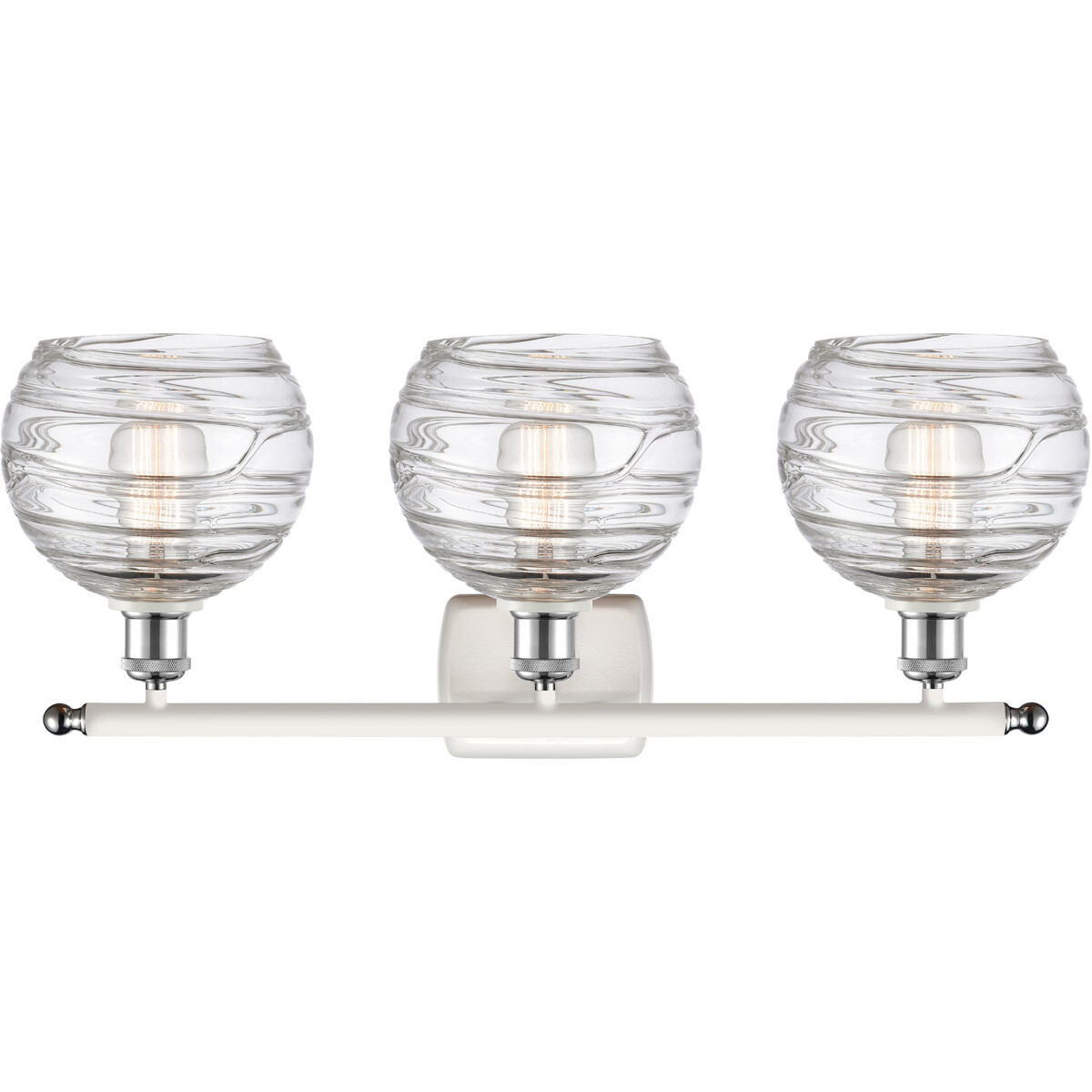 Ballston Deco Swirl LED 26 inch White and Polished Chrome Bath Vanity Light Wall Light, Ballston