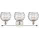 Ballston Deco Swirl 3 Light 26 inch White and Polished Chrome Bath Vanity Light Wall Light, Ballston