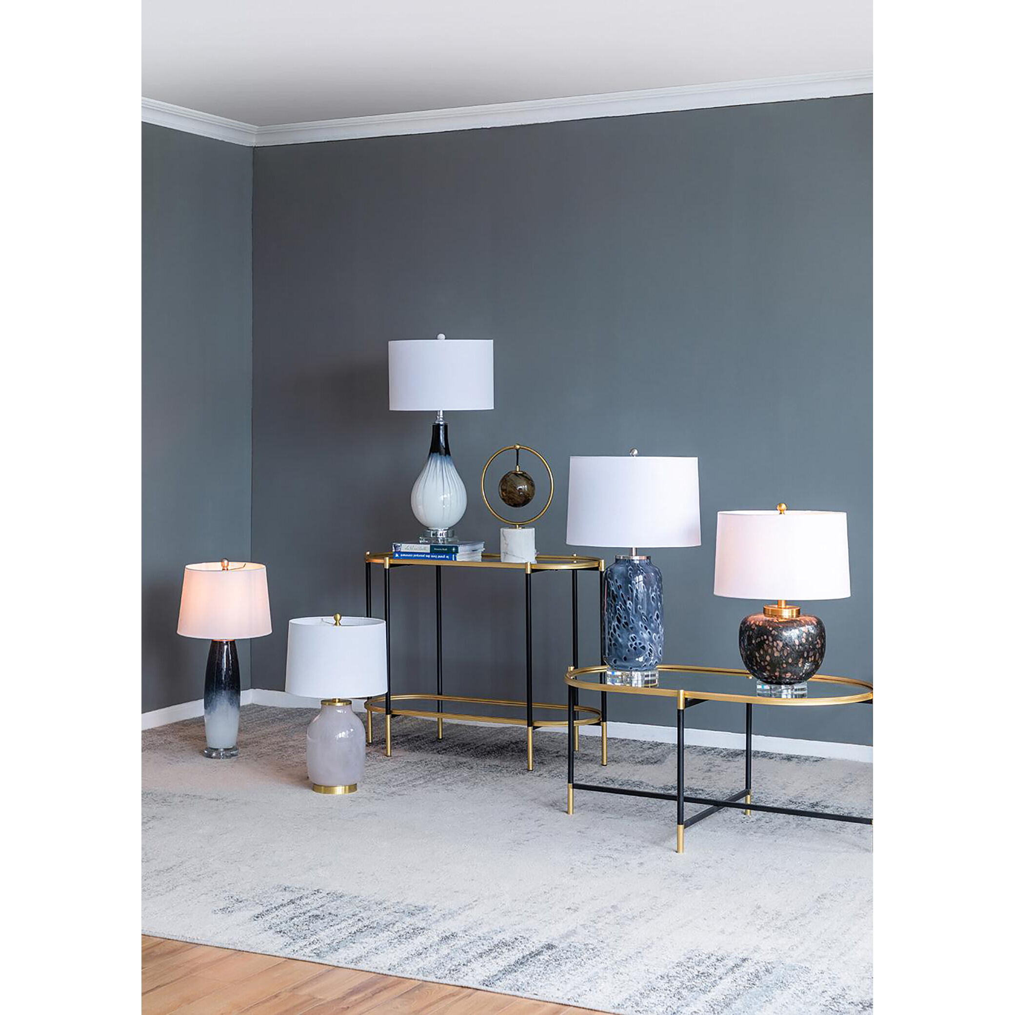 Ombre 28.3 inch 60 watt Grey/White Table Lamp Portable Light