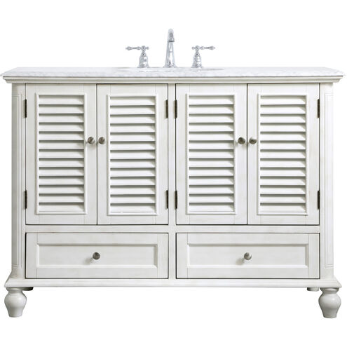 Rhodes 48 X 48 X 35 inch Antique White and Brushed Nickel Vanity Sink Set