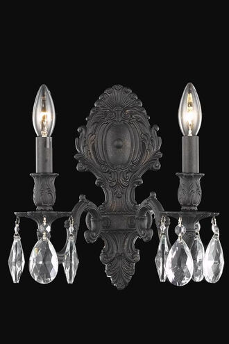 Monarch 2 Light 10 inch Dark Bronze Wall Sconce Wall Light in Royal Cut