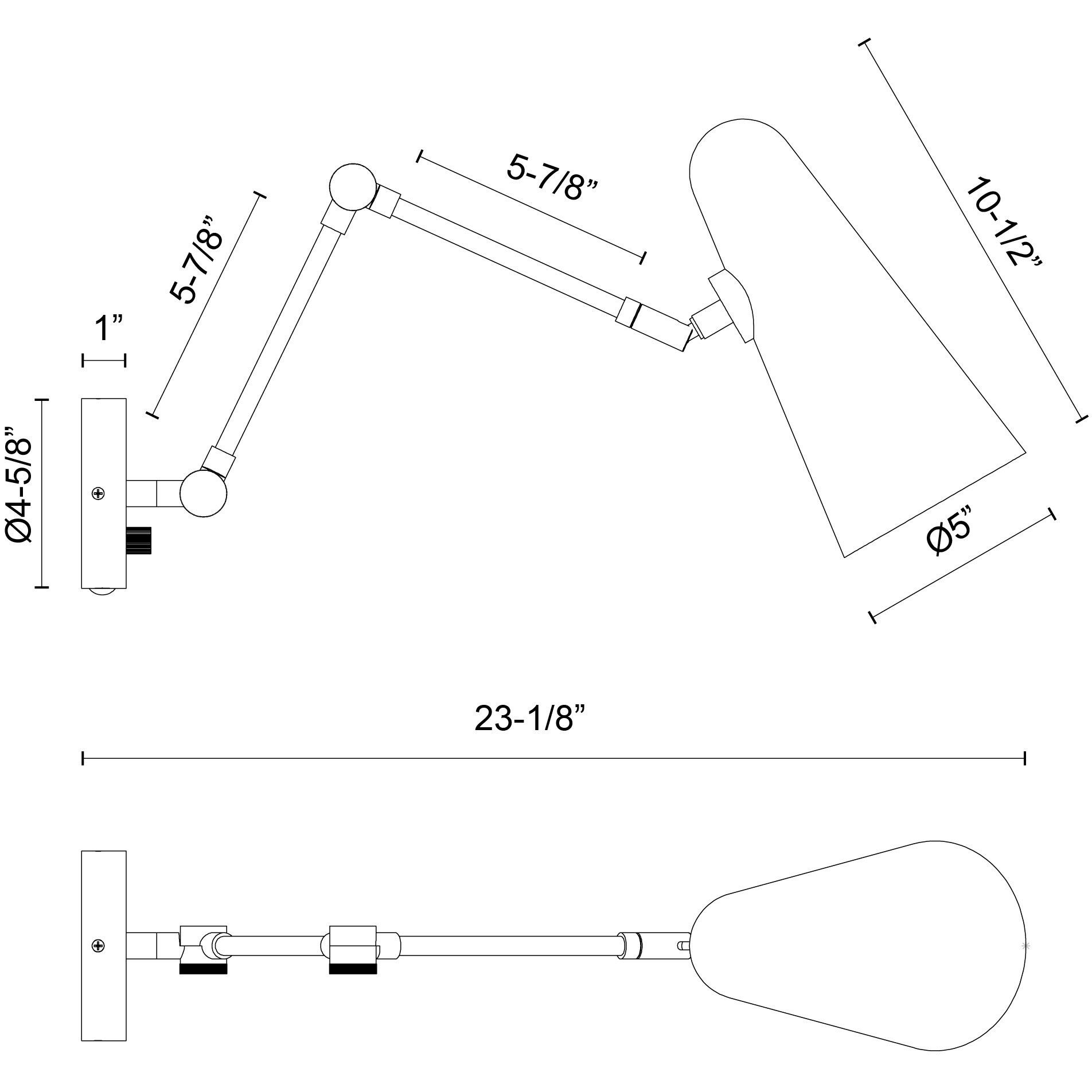 Alora Mood Daniel Wall/Vanity Light Wall Light in Aged Gold and Matte Black
