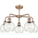 Athens 5 Light 24 inch Antique Copper Chandelier Ceiling Light in Seedy Glass