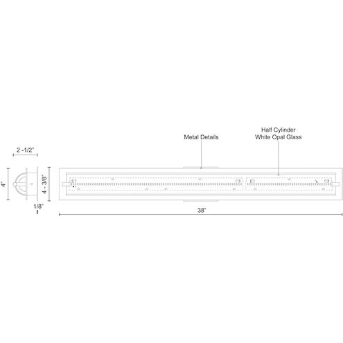 Lighthouse LED 38 inch Chrome Bath Vanity Light Wall Light