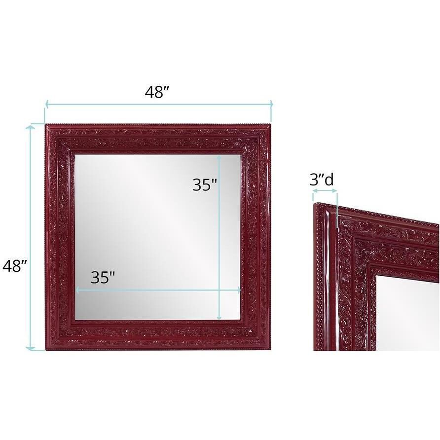 Nottingham 48 X 48 inch Glossy Red Mirror