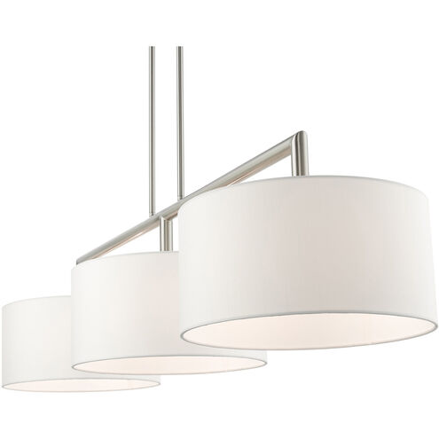 Meridian 3 Light 51 inch Brushed Nickel Linear Chandelier Ceiling Light