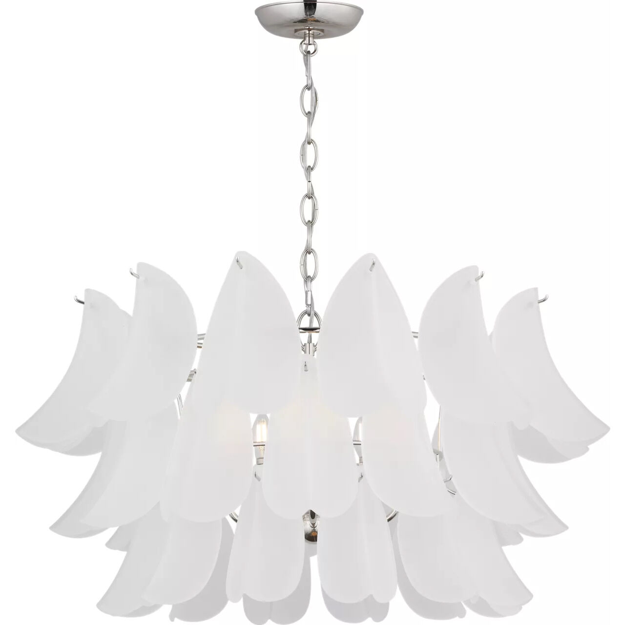 C&M by Chapman & Myers Chloe 5 Light 31.75 inch Polished Nickel Chandelier Ceiling Light