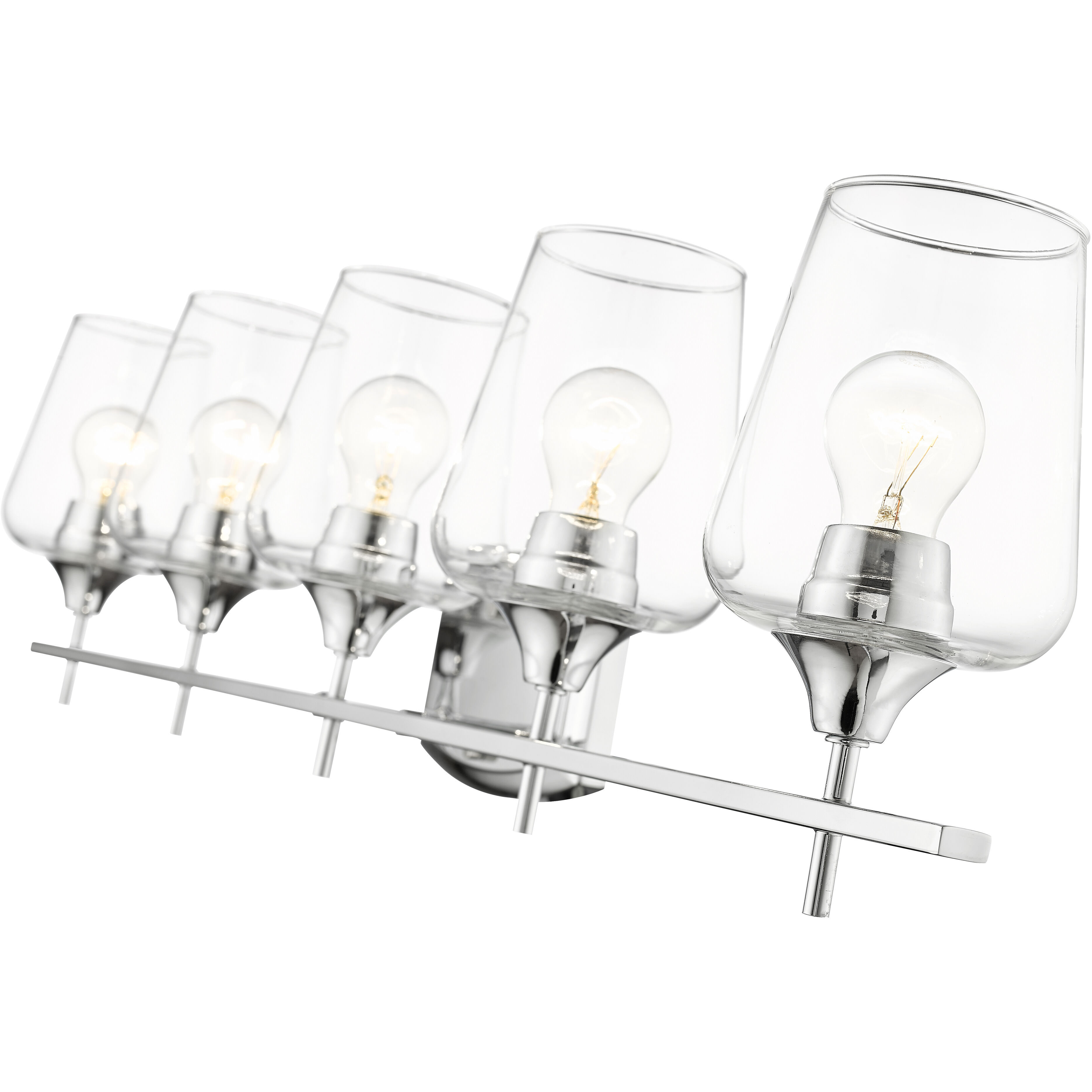 Joliet 5 Light 38 inch Chrome Vanity Wall Light