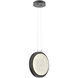 Iris LED 12 inch Matte Black with Licorice Single Pendant Ceiling Light
