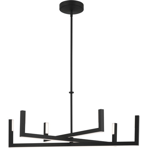 Priam LED 38 inch Matte Black Chandelier Ceiling Light, Medium