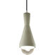 Radiance Collection - Erlen 1 Light 4.75 inch Celadon Green Crackle and Brushed Nickel Pendant Ceiling Light in Replaceable Bulb, Black, Form+Finish+Function