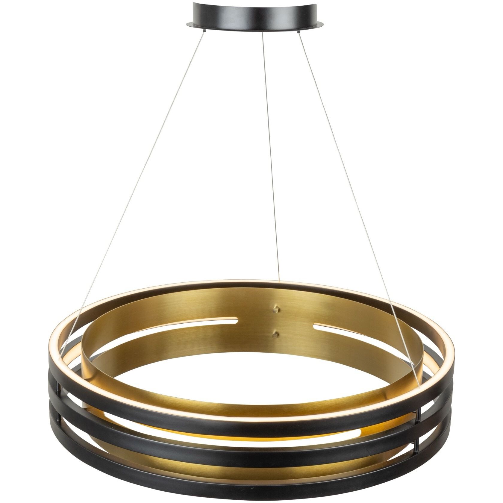 Toledo LED 25.5 inch Black and Brushed Brass Chandelier Ceiling Light