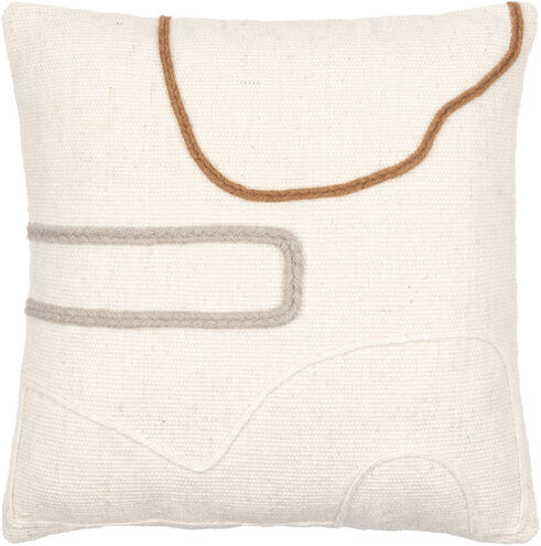 Philip 22 inch Cream Pillow Kit, Square