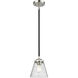 Nouveau Cone 1 Light 6.25 inch Black Polished Nickel Mini Pendant Ceiling Light in Incandescent, Seedy, Nouveau