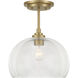 Glint 1 Light 12 inch Legacy Brass Convertible Semi Flush/Pendant Ceiling Light
