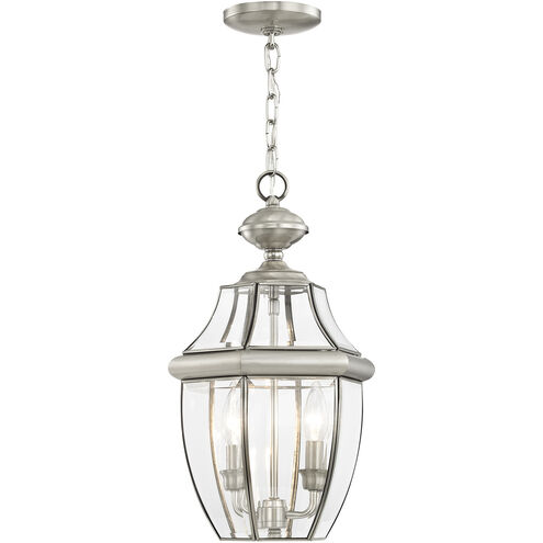Monterey 2 Light 11 inch Brushed Nickel Outdoor Pendant Lantern