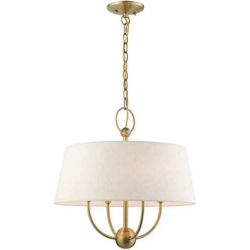 Cartwright 4 Light 18 inch Antique Brass Pendant Chandelier Ceiling Light