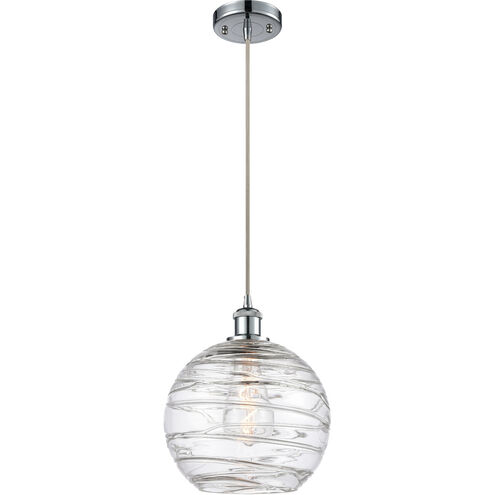Ballston Large Deco Swirl LED 10 inch Polished Chrome Mini Pendant Ceiling Light in Silver, Ballston