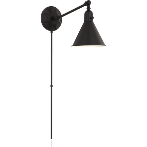 Morgan 17 inch 60.00 watt Matte Black Task Sconce Wall Light