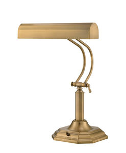 Piano Mate 18 inch 40.00 watt Antique Brass Desk Lamp Portable Light