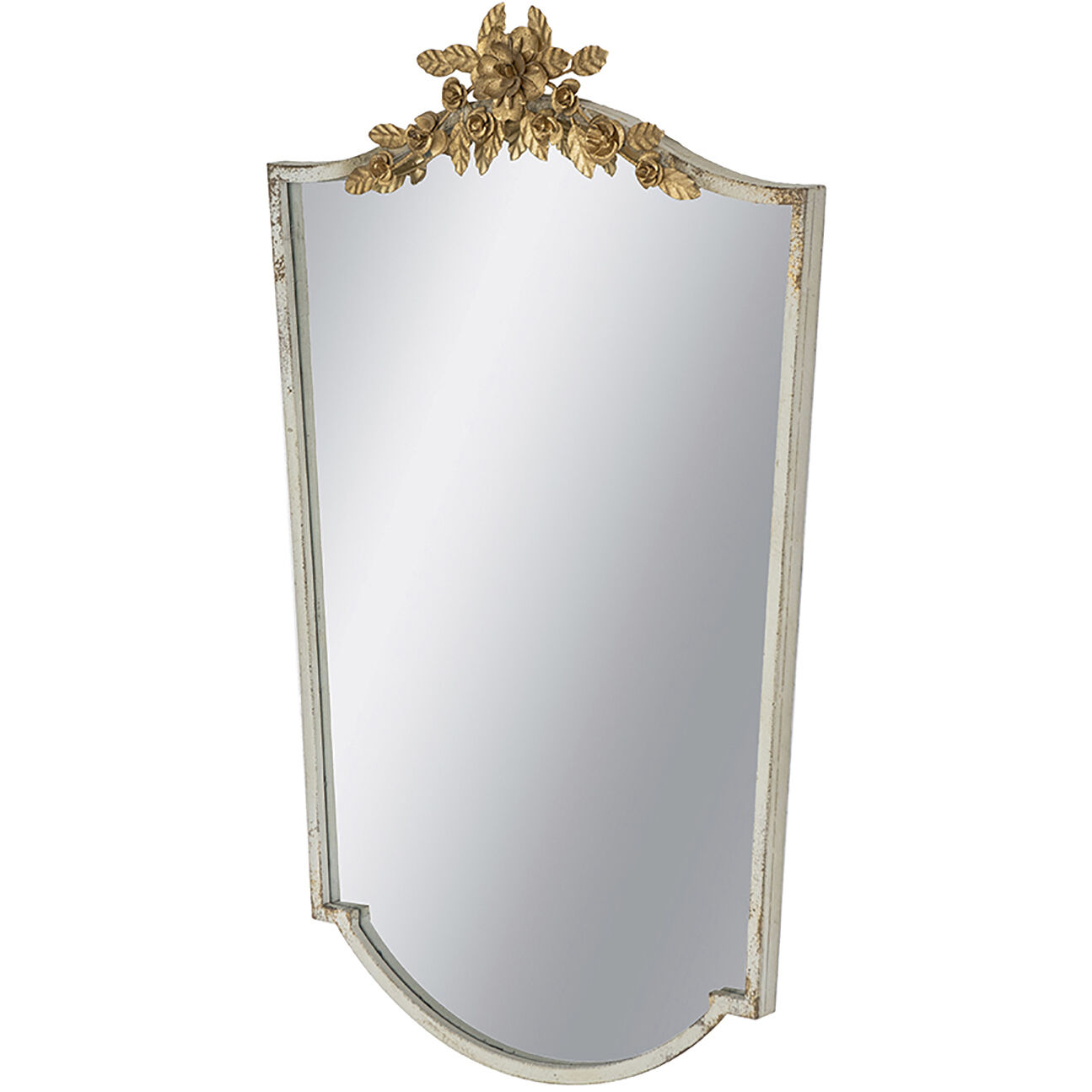 Anita 37.4 X 24 inch Distressed Ivory/Gold Wall Mirror