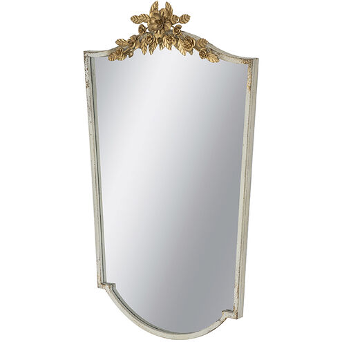 Anita 37.4 X 24 inch Distressed Ivory/Gold Wall Mirror