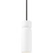 Radiance LED 3.5 inch Gloss White Pendant Ceiling Light in 700 Lm LED, Rigid Stem Kit, Matte Black
