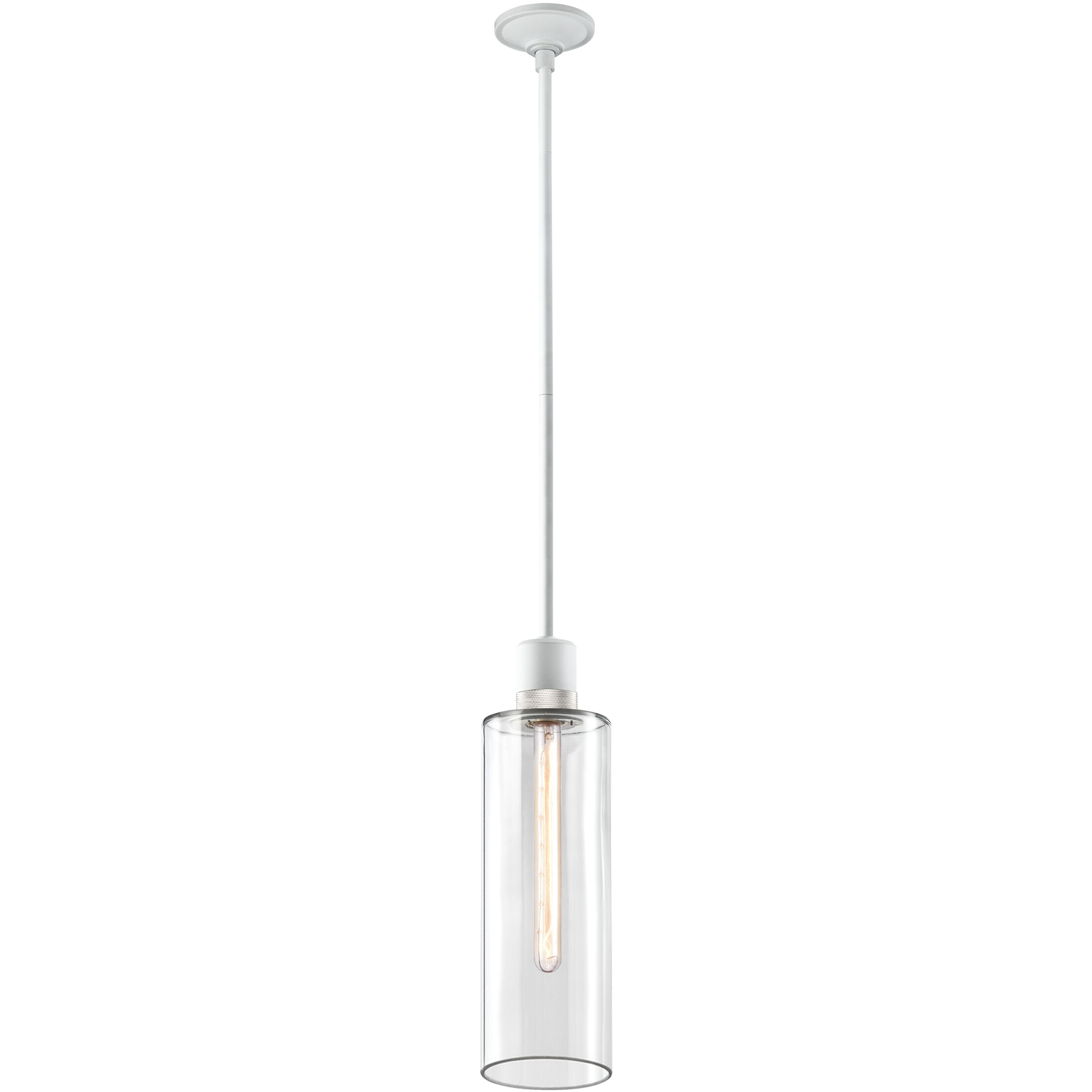 Zigrina 1 Light 5.88 inch Matte White with Polished Nickel Pendant Ceiling Light