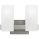 Drew & Jonathan Scott Rhode 2 Light 12.13 inch Brushed Steel Vanity Light Wall Light