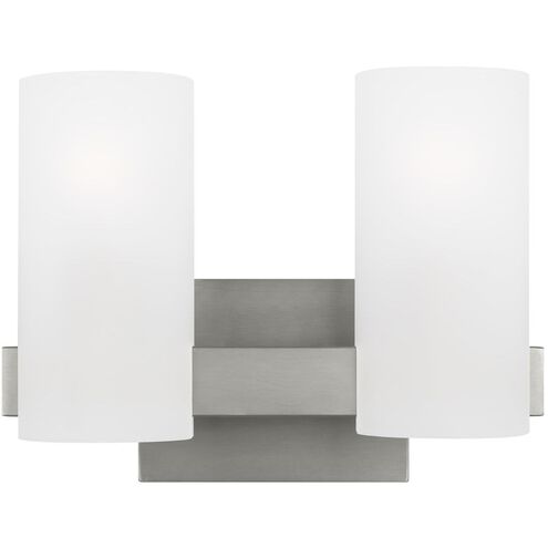 Drew & Jonathan Scott Rhode 2 Light 12.13 inch Brushed Steel Vanity Light Wall Light