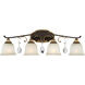 Chateau Nobles 4 Light 32.5 inch Raven Bronze with Sunburst Gold Bath Light Wall Light