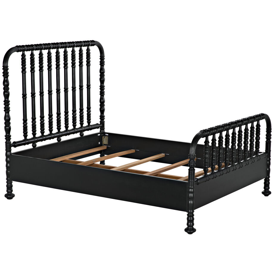 Bachelor Hand Rubbed Black Bed, Queen