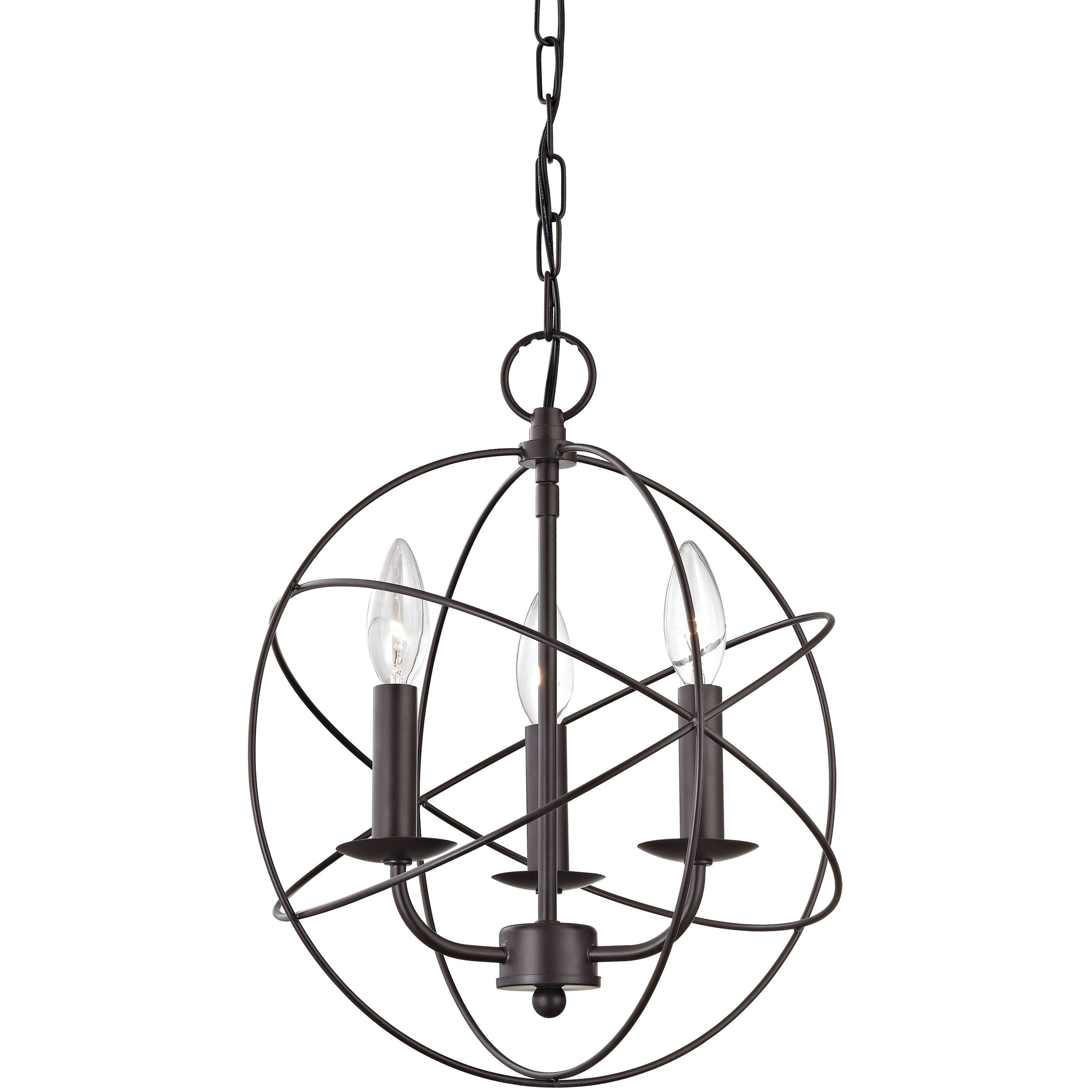 Williamsport 3 Light 13 inch Oil Rubbed Bronze Chandelier Ceiling Light