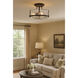 Harper 3 Light 14.5 inch Oil Rubbed Bronze Indoor Semi-Flush Mount Ceiling Light in Clear Seedy